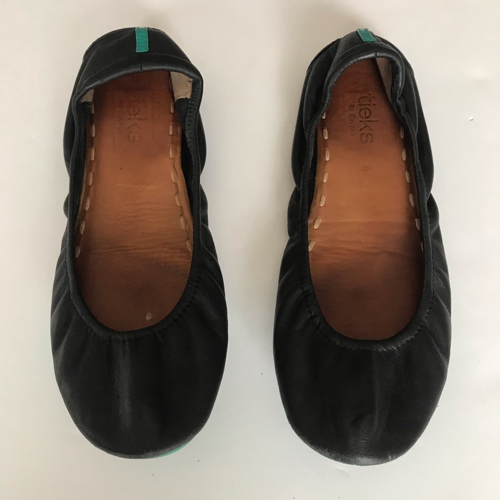TIEKS By Gavrieli Black Leather Sz 8 Ballet Flats